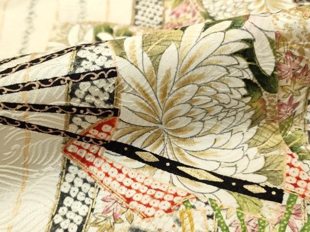 平和屋着物＃道中着 ロング丈 ふくれ織 舞蝶文 暈し染め 正絹