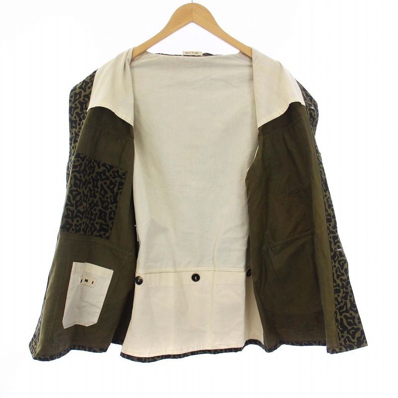 マルニ MARNI レオパード ワークジャケット アウター ヒョウ柄 46 S  