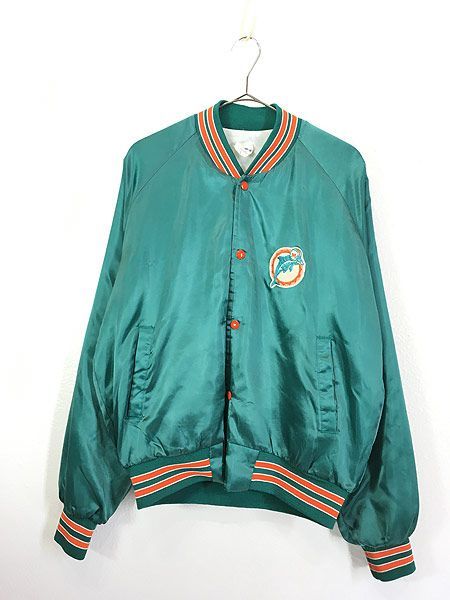 古着 80s USA製 Chalk Line NFL Miami Dolphins ドルフィンズ サテン 