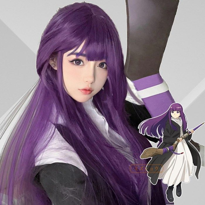 ウィッグロングストレート サラサラ軽い(パープル)コスプレ　ハロウィン コスプレウィッグ パープルロング 紫髪 耐熱ファイバー 自然な