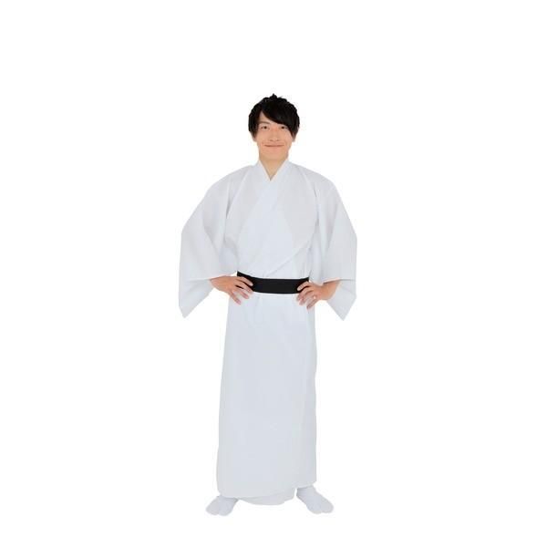 【人気定番，限定セール】 〔コスプレ〕 カラフル着流し/着物 〔ホワイト〕 着丈：約147ｃｍ ポリエステル100％ 〔イベント 仮装 舞台小物〕〔代引不可〕 その他