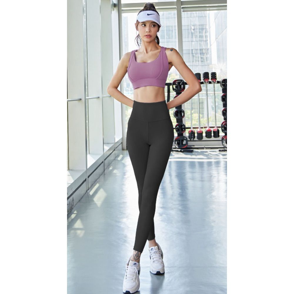 パープル×ブラック  M  ヨガウェア スポーツウェア 上下 2点セット yyoga5052 ヨガウェア スポーツウェア 上下 レギンス ヨガパンツ ヨガウエア トップス 2点セット 2点 セット フィットネスウェ