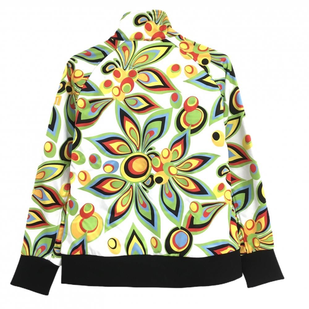 超 ラウドマウス ジャケットブルゾン 白×ライトグリーン シャガデリックホワイト 裏起毛 レディース LL ゴルフウェア LOUDMOUTH