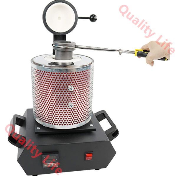 電気溶解炉 金溶解炉 電気溶解炉機械 金銀の鋳造を精製するためのメッシュガード付き金電気製錬炉 デジタル金属溶解機 インゴット製錬所鋳造キット 1kg