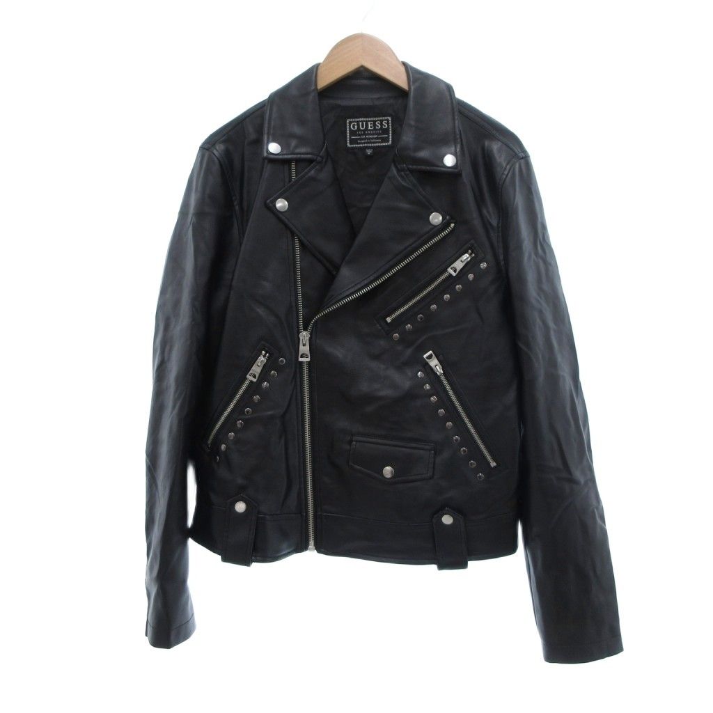 ゲス　[新品 未使用]フェイクレザーライダースジャケット 美品】ZARA フェイクレザーライダースジャケット S - メルカリ
