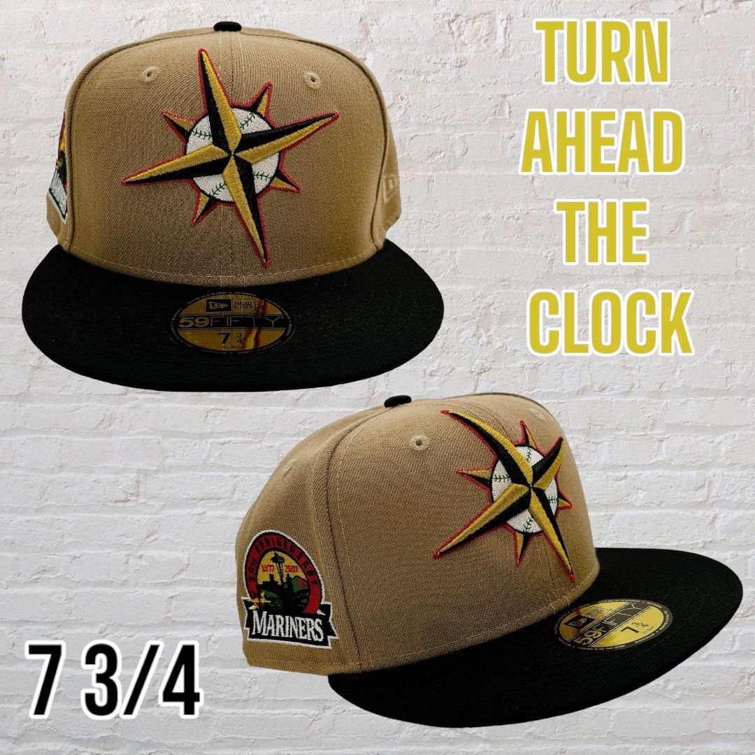 新品73/4 TURN A HEAD THE CLOCK 海外限定ニューエラ シアトル・マリナーズ 59FIFTY ターンアヘッドザクロック NEW  ERA ベージュ×ブラック - メルカリ