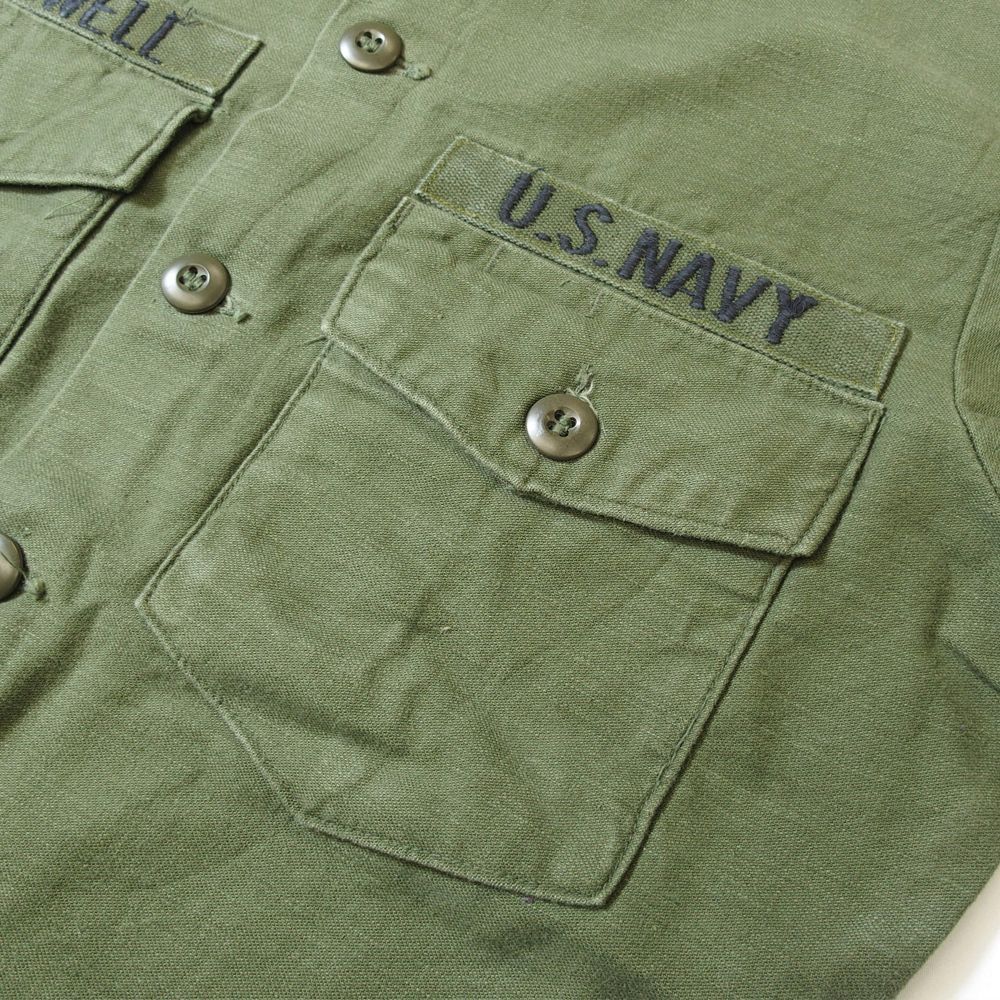 70s ユーティリティシャツ USMC コットンサテン OG-107 L相当 70s “USMC” og107 cotton sateen utility shirt 米軍 コットン