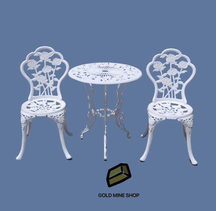 アウトドア鋳造アルミテーブルチェア3点セット ガーデンガーデン