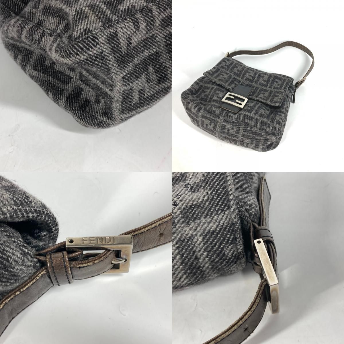 FENDI フェンディ ショルダーバッグ ズッカ マンマバケット ニット 