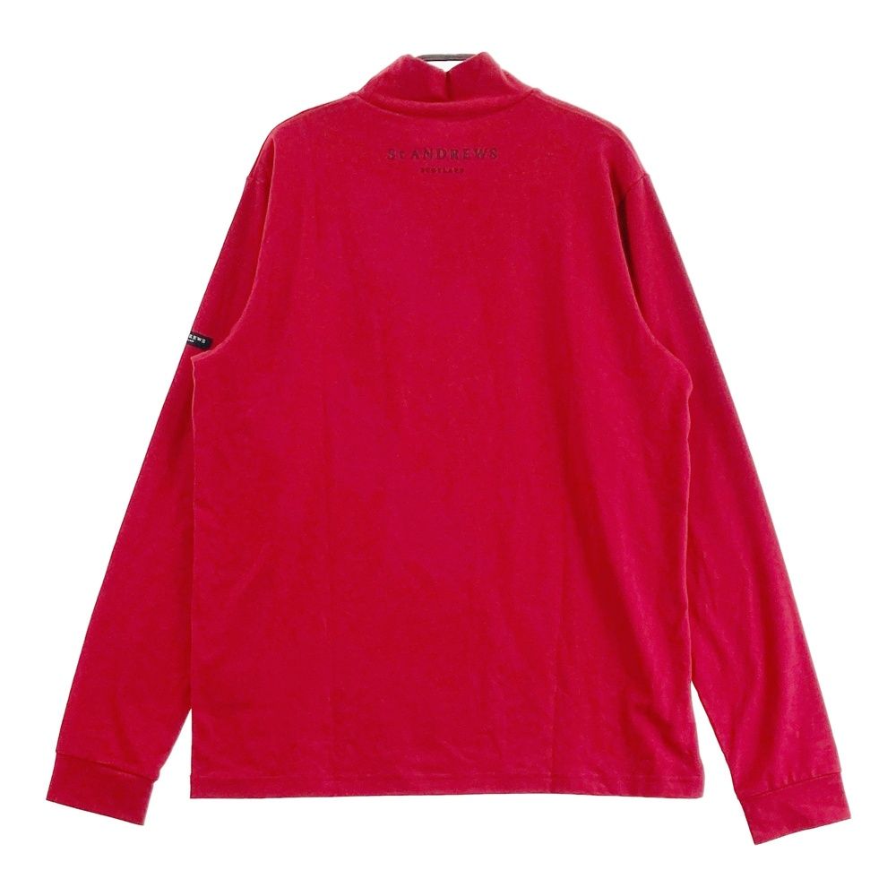 サイズ：LL ST ANDREWS セントアンドリュース 042-3266151/2024年モデル ハイネック 長袖Tシャツ  レッド系 [240101484225] ゴルフウェア メンズ ストスト サイズ：LL ST ANDREWS セントアンドリュース 042-3266151/2024
