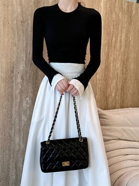 ニットトップス 気質 大人気 スリム ホーンスリーブ Tシャツ (T)