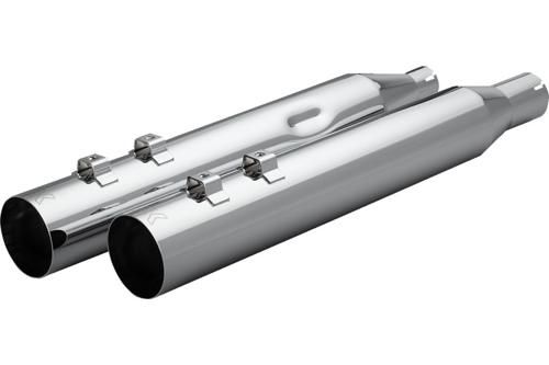 4インチ HP-Plus スリップオンマフラー ストレートカット 標準バッフル クローム 1995〜16年ツーリングモデル