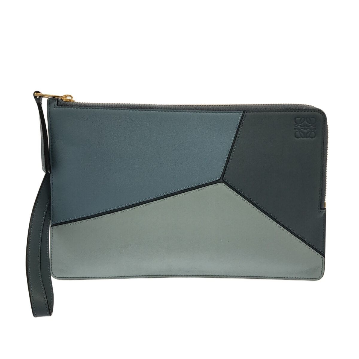 LOEWE(ロエベ) クラッチバッグ パズル 122.30DR53 ブルー×ライトブルー ...