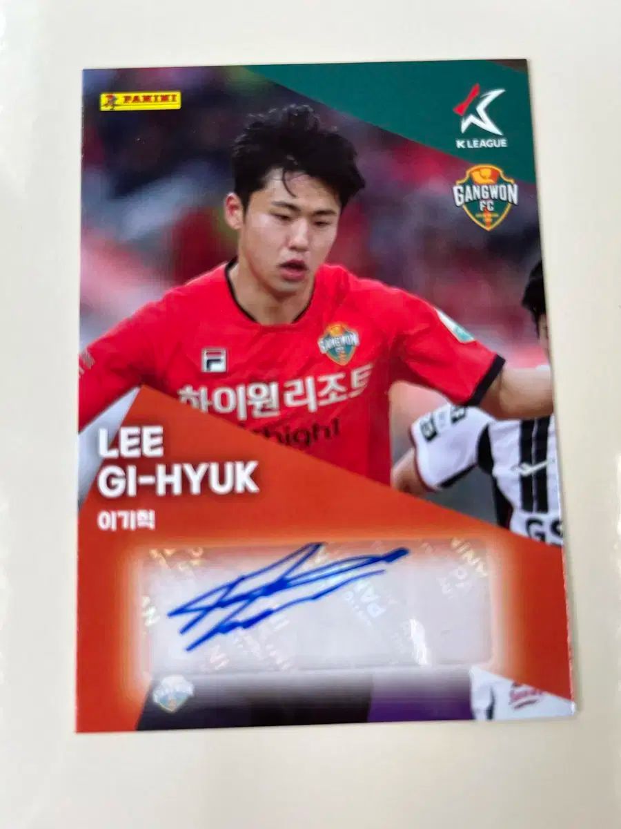 2025 Panini パニーニ 江原FC₍カンウォンFC イ ギヒョク サイン入り カード