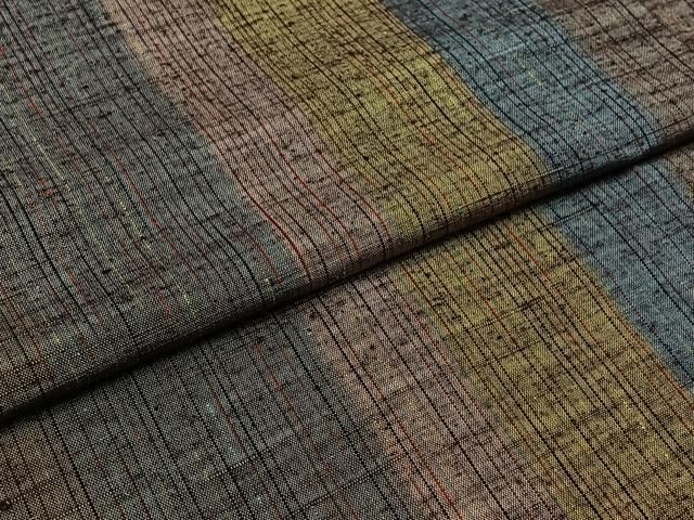 平和屋着物○結城紬 飛び亀甲柄 縞 ほていや扱い 正絹 逸品 AABB0180zg