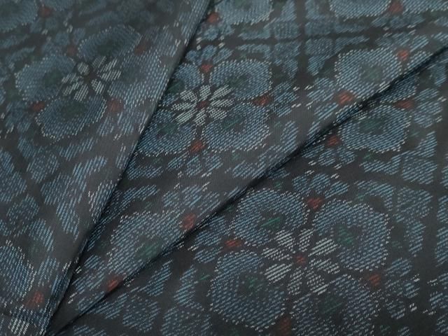 平和屋着物 本場大島紬 舞花文 正絹 DAAY5464ud