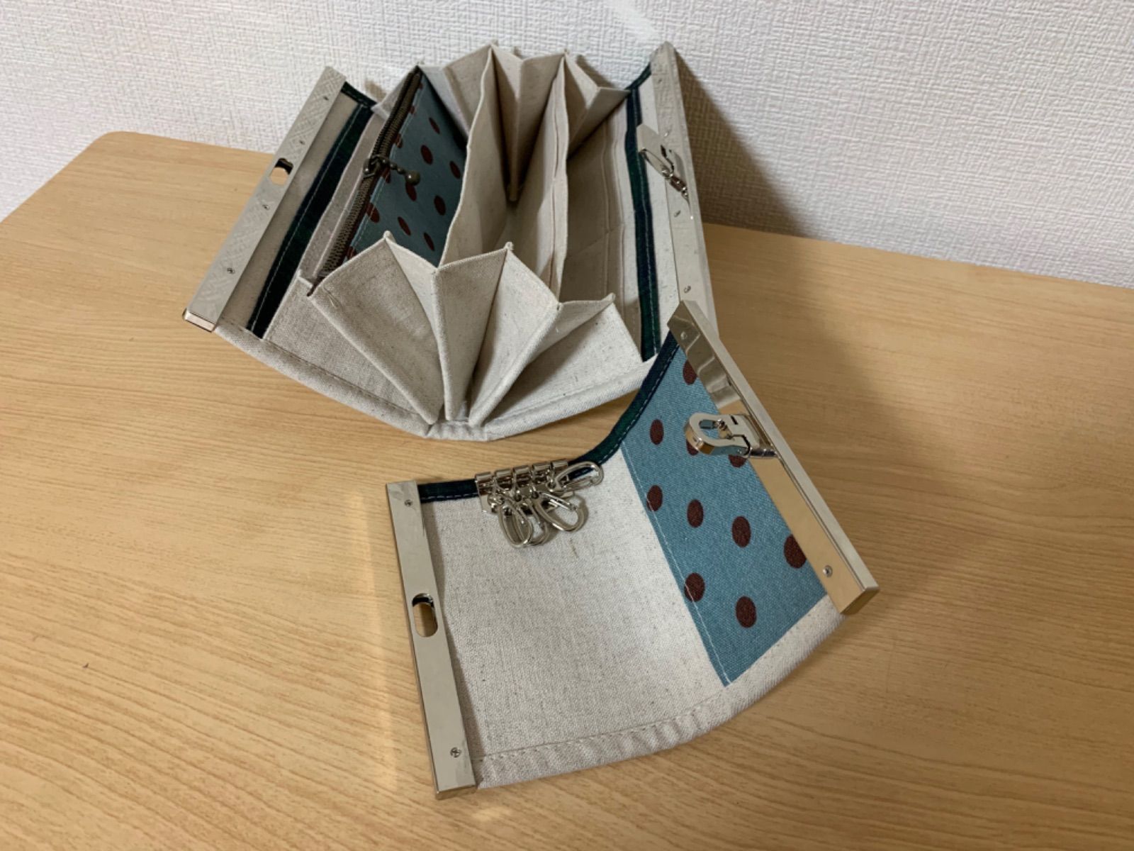 お揃い　文鎮口金　長財布　キーケース