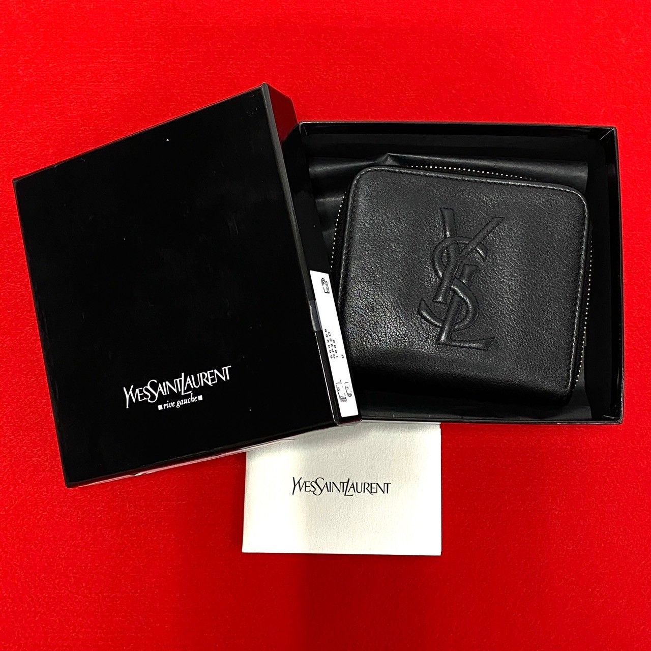 未使用 SAINT LAURENT サンローラン 二つ折り財布 レザー 箱付き（Yves 