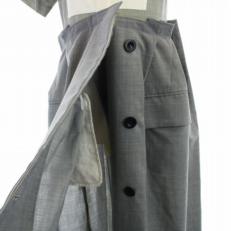 サカイ sacai 21SS Suiting Dress ドッキングデザインシャツワンピース