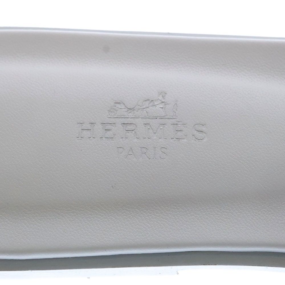 HERMES (エルメス) オラン サンダル グレー エプソン レザー 靴  