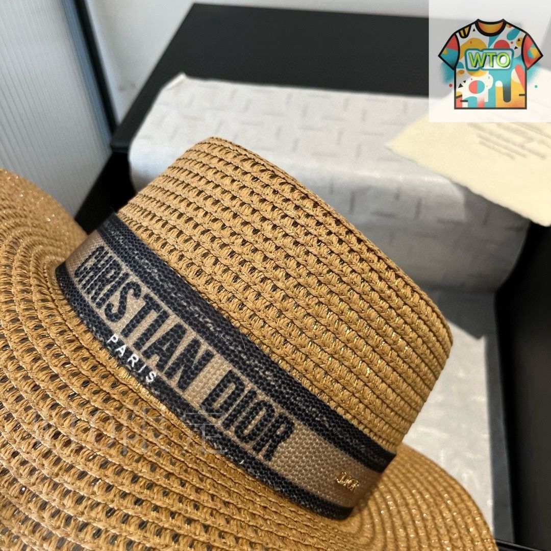 今日特価】Dior Flat-Top ストローハット-2 - メルカリ