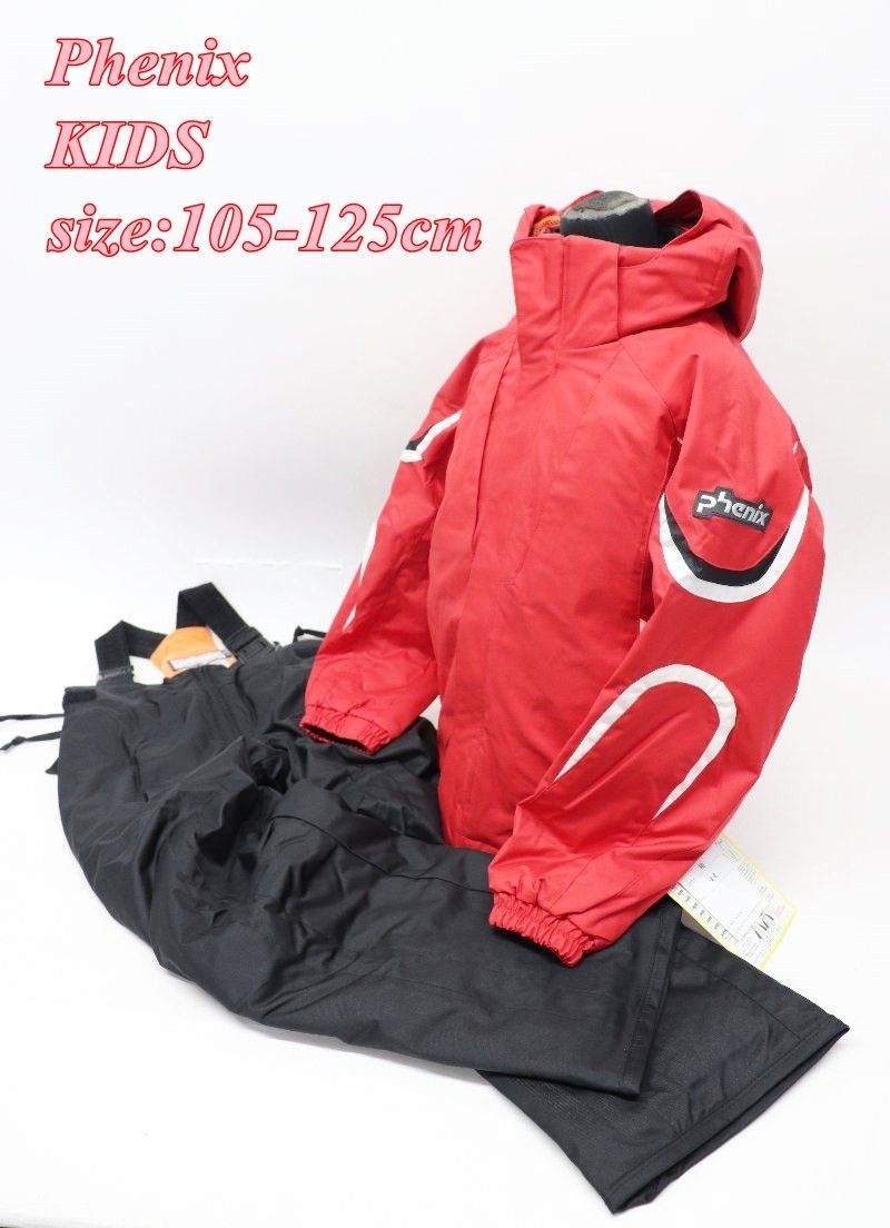 Phenix フェニックス ジュニア スキージャケット-パンツ 105-125cm レッド×ブラック EPBD1094 スポーツ キッズ R2510-012