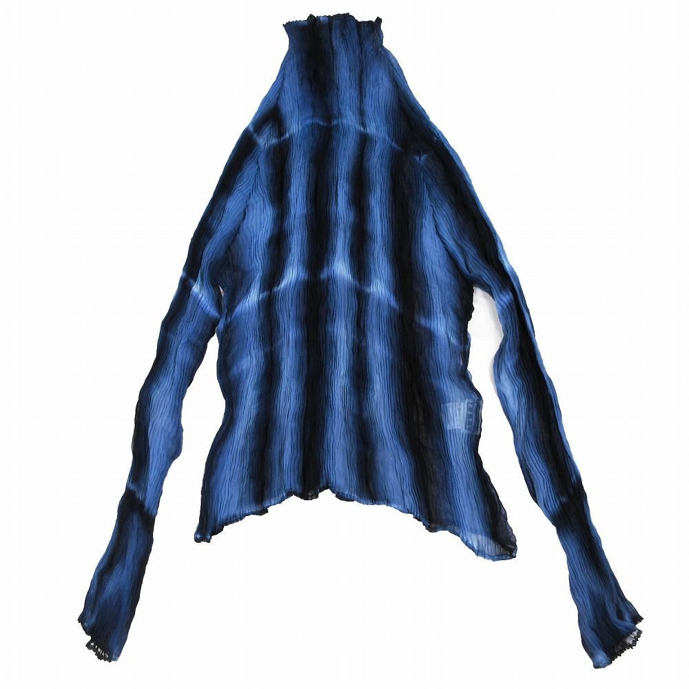 イッセイミヤケ フェット ハイネックカットソー 薄地クラッシュプリーツ加工 ISSEY MIYAKE FETE イッセイミヤケ フェット ムラ染め