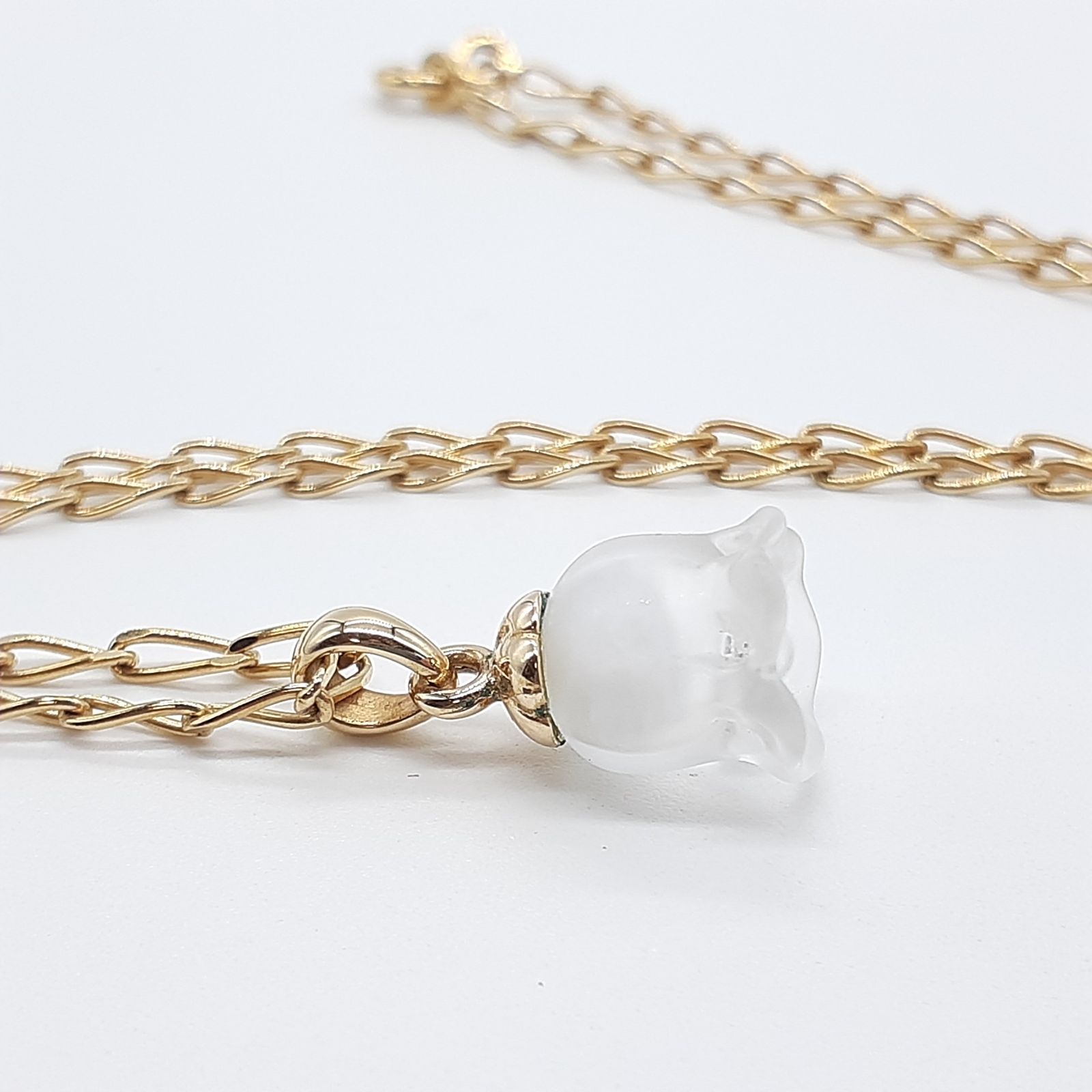 LALIQUE クリスタル 鈴蘭ネックレス LALIQUE ラリック ネックレス ミュゲ すずらんの花 ゴールド