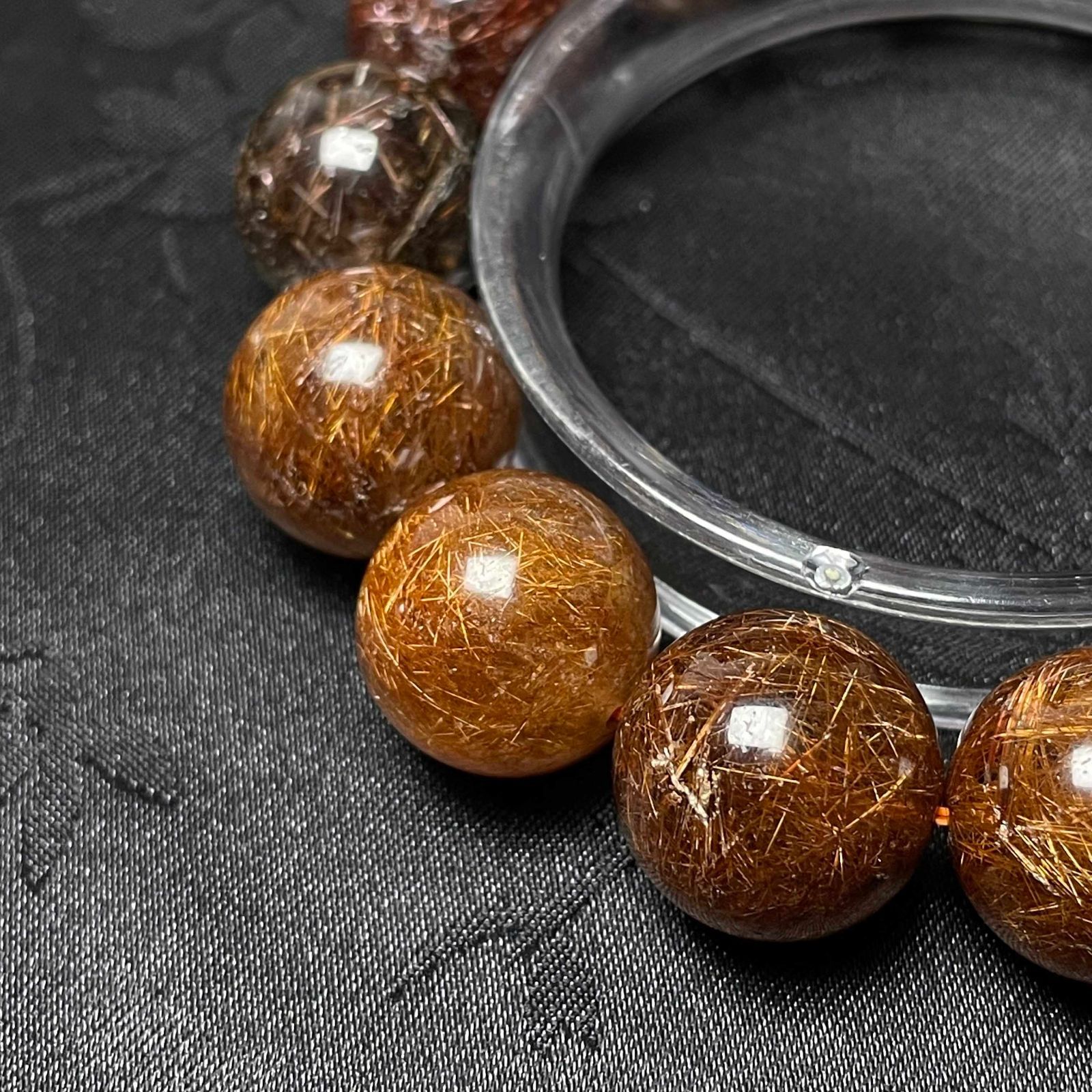 上級 EU製 銅髪ルチルクォーツ ブレスレット パワーストーン 天然石 金運 お守り プレゼント 16.3-17.1mm ZB9523 FORTGASGNV_COM_BR