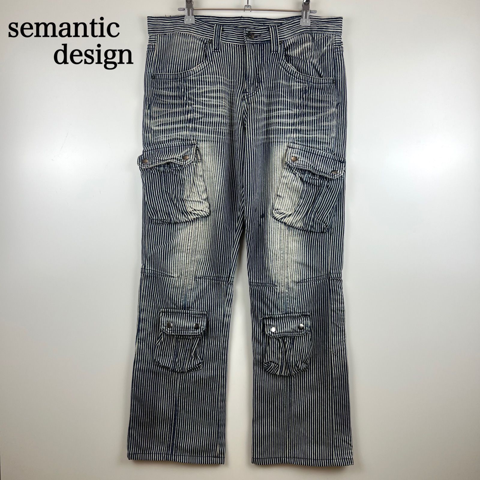 semanticdesign 00s y2k archive multi pocket cargo denim L 