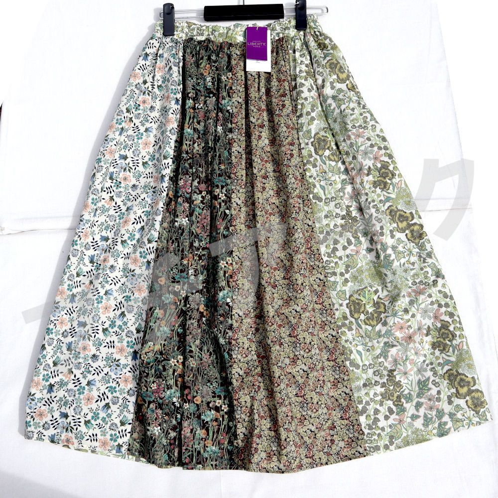 最安値に挑戦。 リバティ スカート 定価24 200円 リバティミックス ギャザーロングスカート LIBERTY. 日本製 VE37505