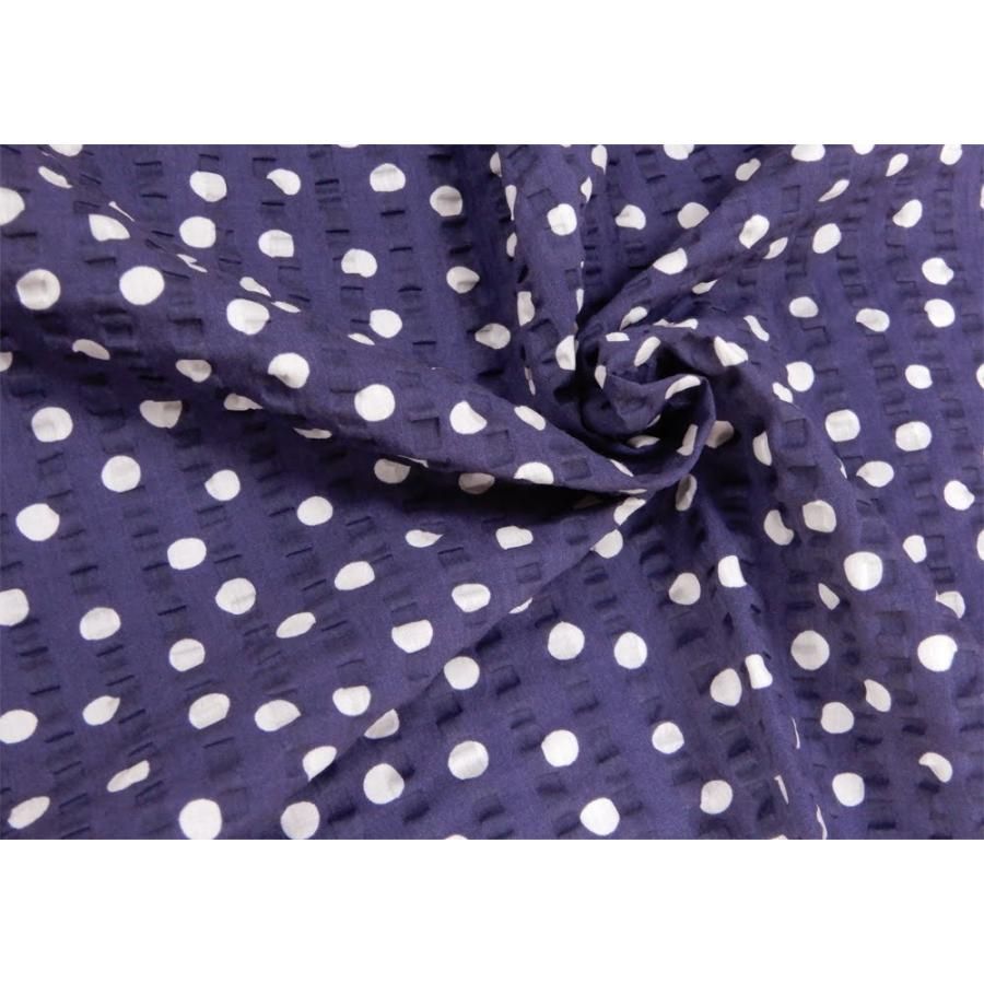 約110×37cm　リップル生地 水玉柄 ランダムドット 205013-62 ネイビー　生地 布地 布 ハンドメイド