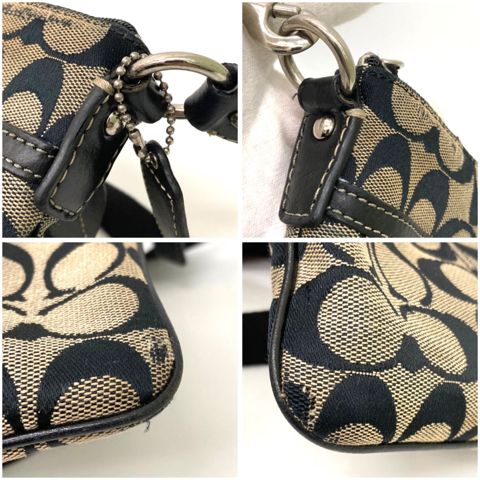 COACH】 コーチ ショルダーバッグ シグネチャー柄 黒系 ☆ - メルカリ