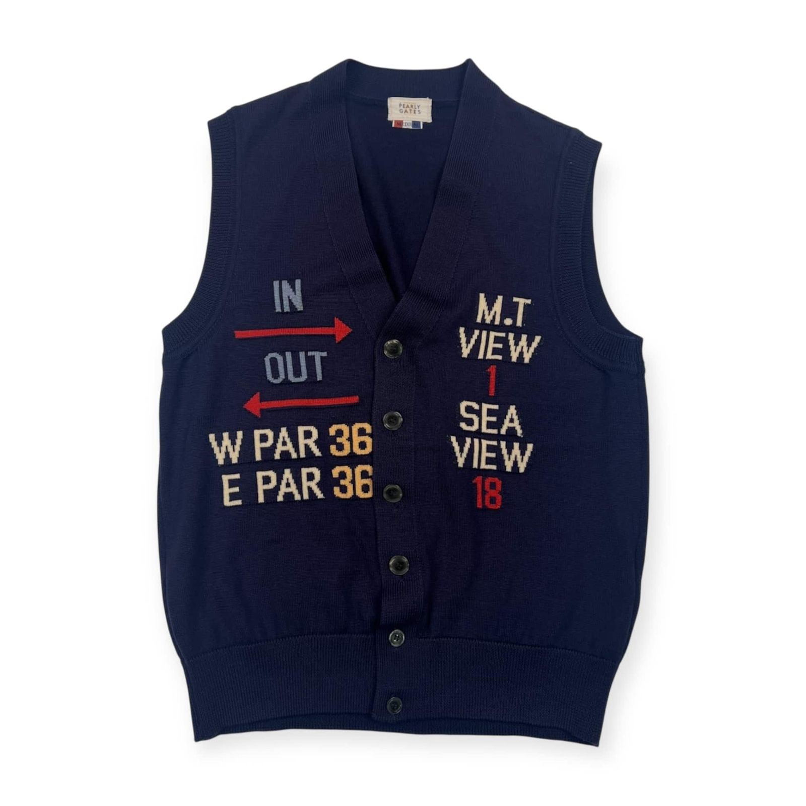 パーリーゲイツ ベスト ネイビー M PEARLY GATES パーリーゲイツ