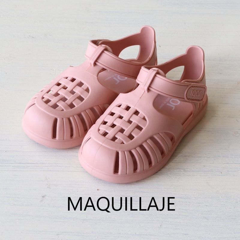 【3月下旬以降入荷次第お届けのご予約】【新品・未使用】igor（イゴール） TOBBY SOLID (トビー) maquillaje キッズ サンダル ベルクロ 20-29size 12-18cm