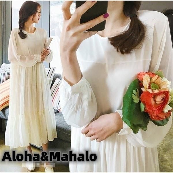 白ワンピース 春ワンピース ロングワンピース パーティードレス シフォン マキシワンピ リゾート夏 ホワイト 白 旅行 マキシ丈夏ワンピ