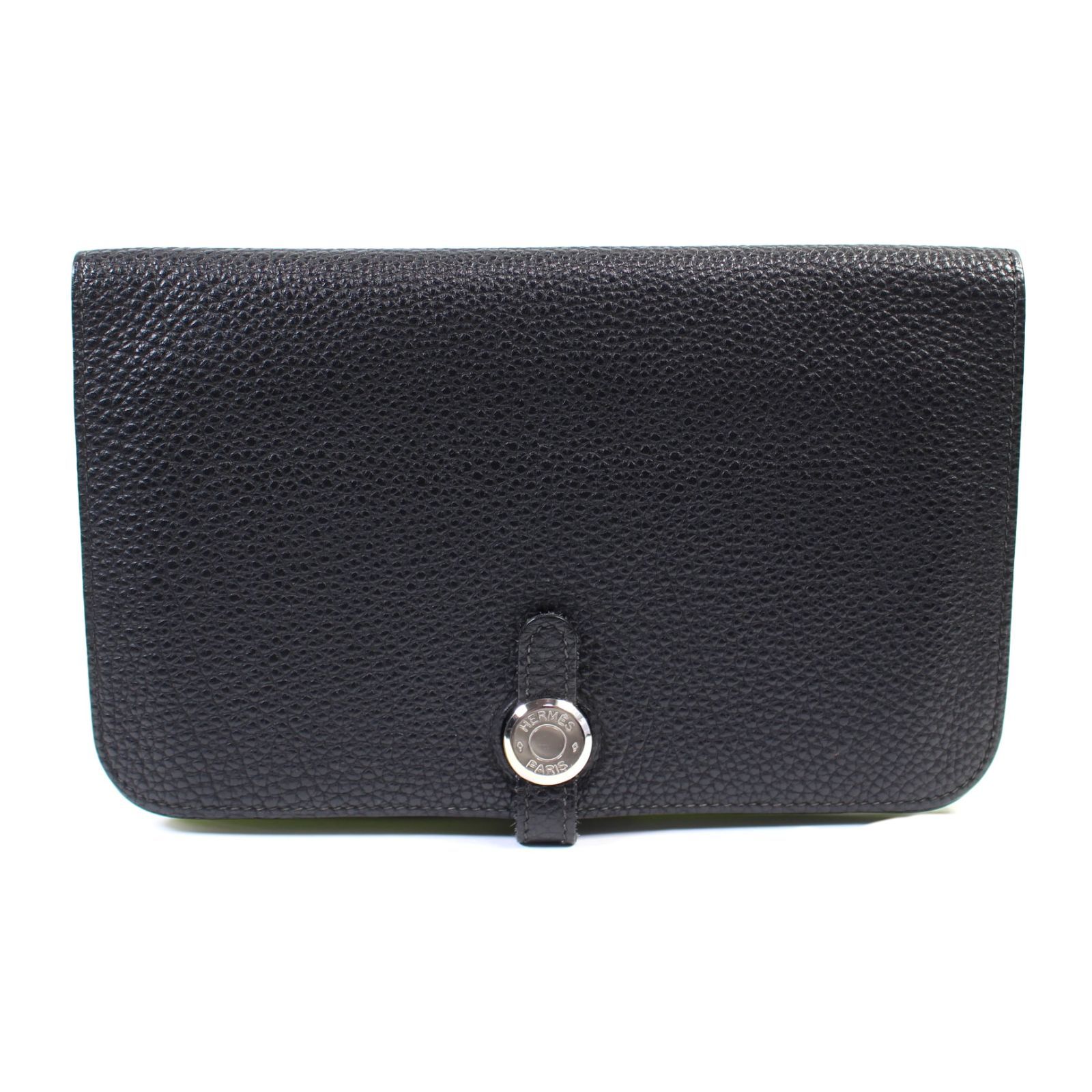 グッチ シマリボン GG柄 ダブルホック折財布 レザー ダーク