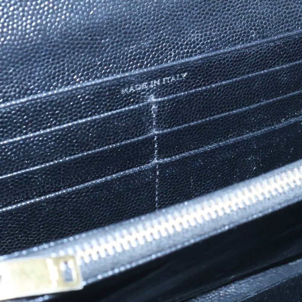 SAINT LAURENT PARIS (サンローランパリ) Vステッチ ロゴ レザー