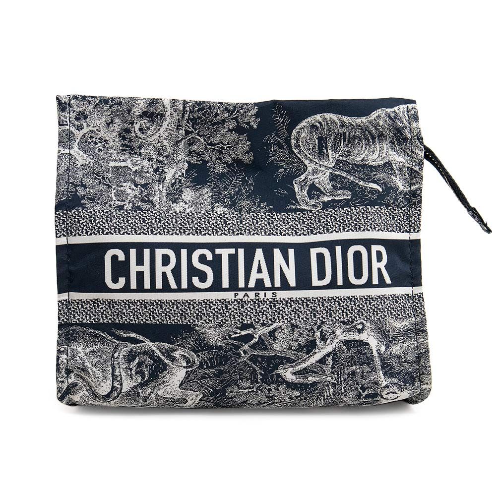 クリスチャンディオール トラベル スモール ジップ ポーチ ナイロン ブルー ネイビー S5567OTEU Christian Dior 