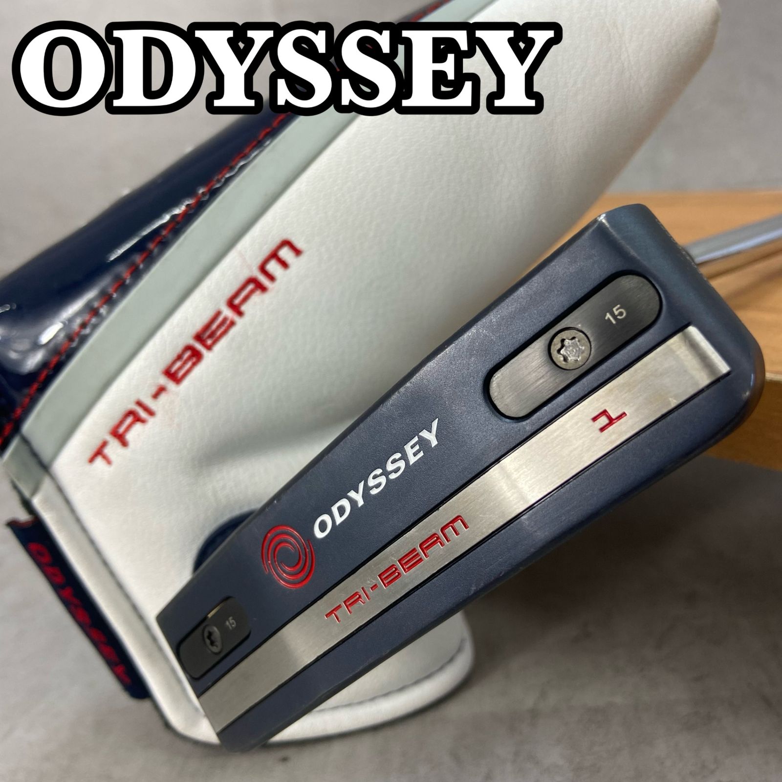 オデッセイ　トライビーム　1　メンズゴルフパター　カーボン　右利き用　PT　ピン型　ラケットホーゼル　ヘッドカバー　ODYSSEY　TRI-BEAM オデッセイ トライビーム 1 メンズゴルフパター カーボン 右利き