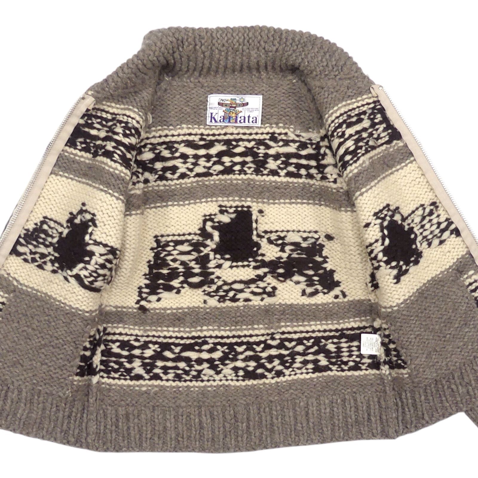 カウチン セーター kanata ハンドニット M カナダ製 カナタ 鳥