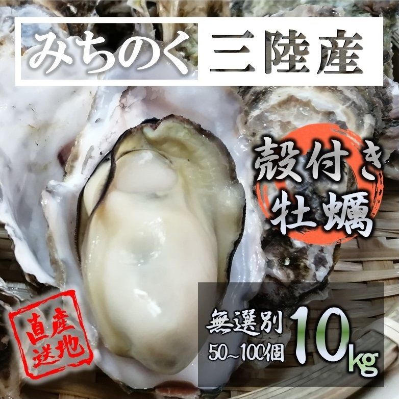 牡蠣 みちのく三陸産 殻付き牡蠣 10kg 産地直送 日持ち抜群 加熱用  亜鉛 ミネラル豊富 バーベキュー 鍋 カキフライ 焼く 揚げる 蒸す等 様々な調理に