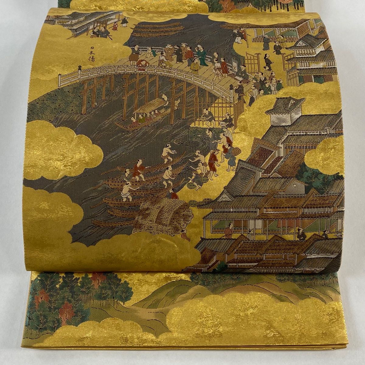 【新品】本金箔袋帯 お太鼓柄 わらべ絵草紙暦 袋帯 美品 逸品 じゅらく 落款 じゅらく帝王紫 華文 草花 金糸