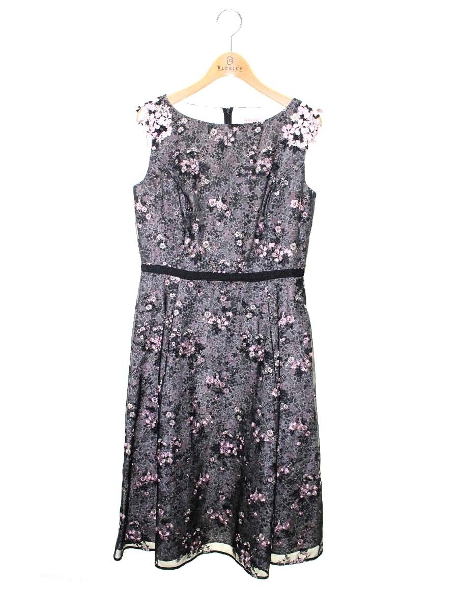 トッカ JOANNA LOUISE OPTOIM0350 ワンピース 0 ブラック オーガンジー刺繍 リバティファブリックス IT77M5KYM6D4