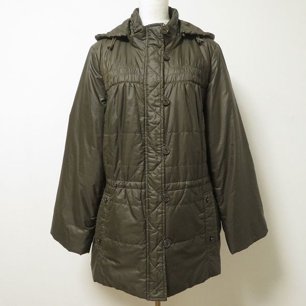 wnc レリアン Leilian コート 13 茶系 中綿 ジップアップ フード付き 大きいサイズ レディース 965613