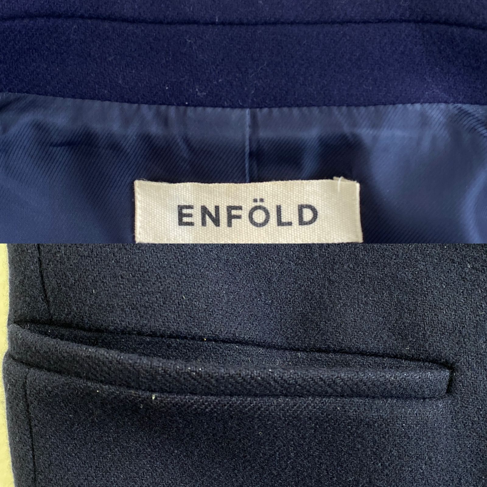 ENFOLD チェスターコート カシミヤ コクーン エンフォルド ネイビー 38