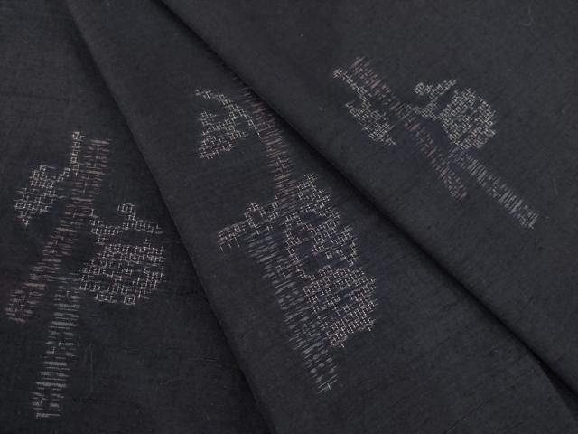 平和屋着物○結城紬 100亀甲 短冊花文 飛び亀甲柄 ロング丈 正絹