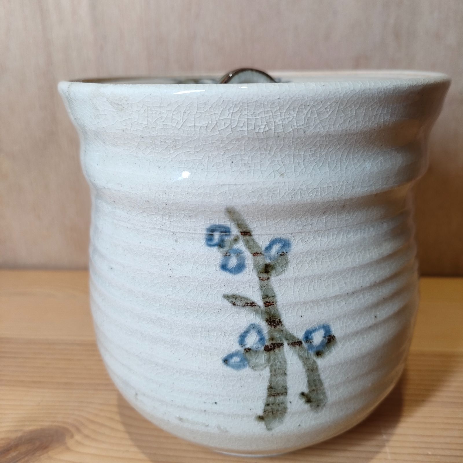 meruko様専用 茶道具 細水指 中置 薄青磁に秋草絵付 加藤春暁造