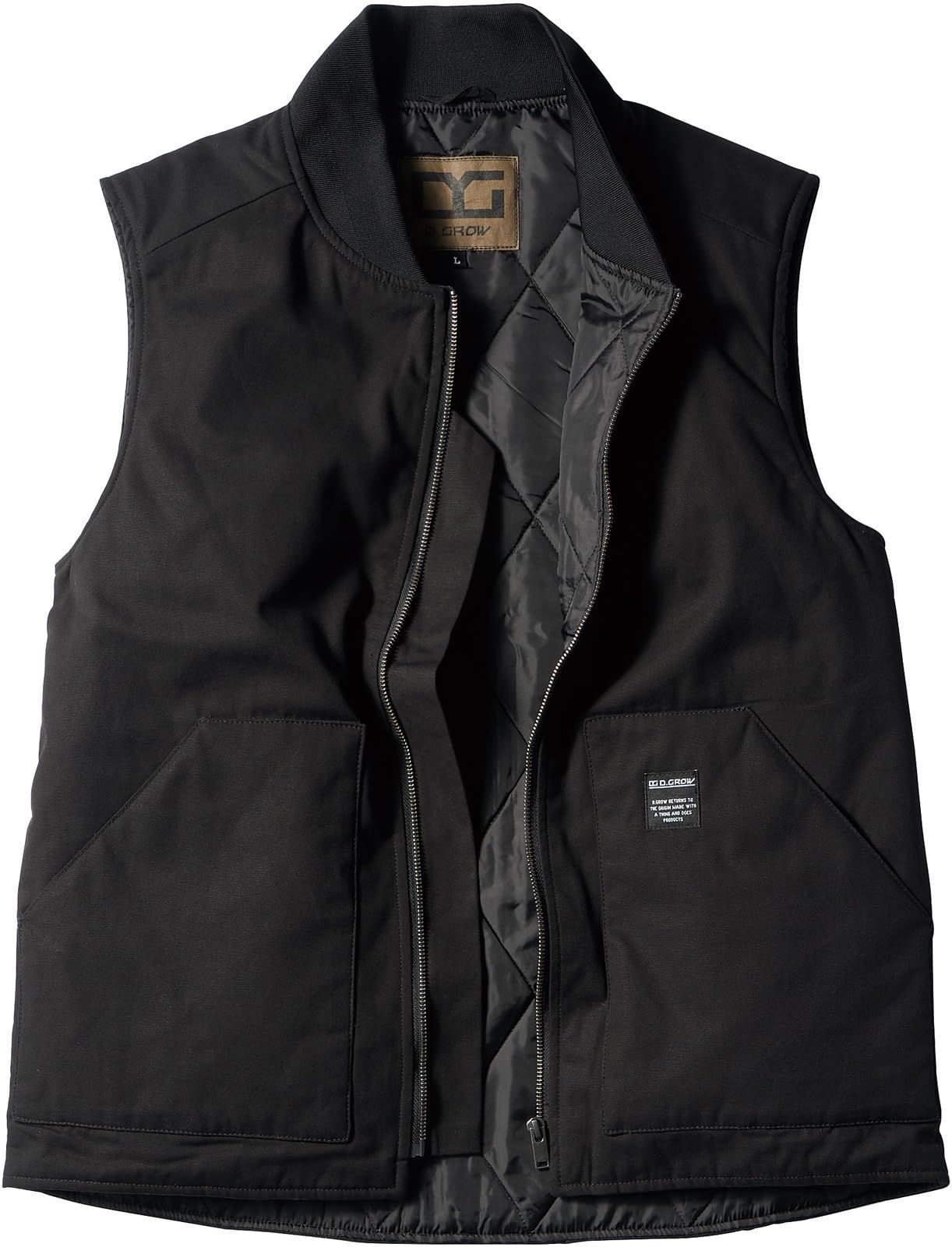 Size:M_Color:49-ブラック [武蔵野ユニフォーム] クロダルマ 防寒ベスト DG505 M～3L D.GROW 秋冬 作業着 作業服 ワーク アウトドア DIY 男女兼用 KURODARUMAu003c014-dg505-ストラップ付きu003e(49-ブラック