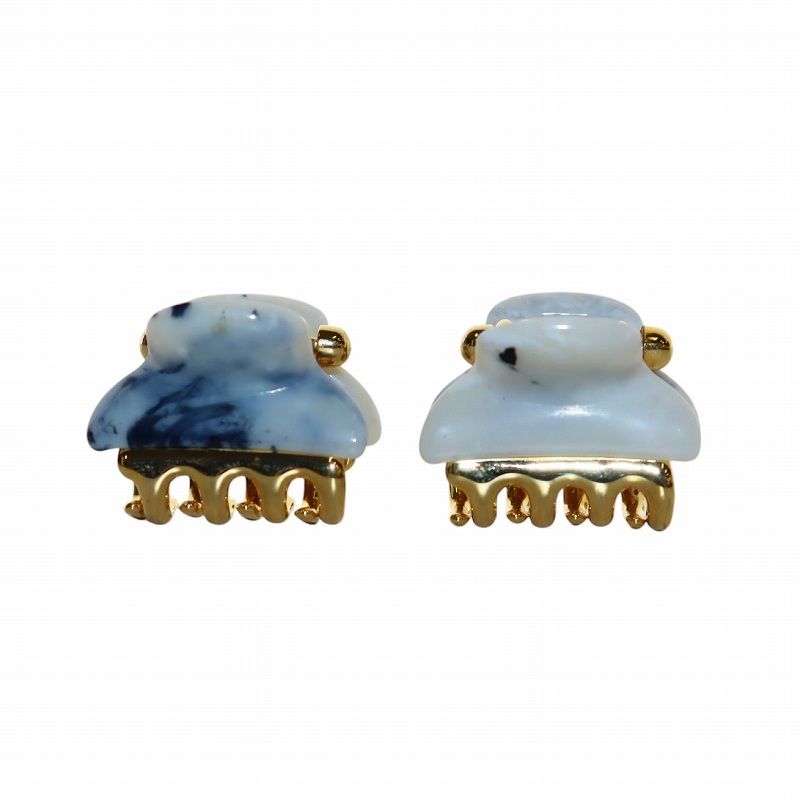 acca ヘアクリップ ブルーグレー＆ゴールド acca ヘアクリップ ブルーグレー＆ゴールド acca ヘアクリップ ブルー